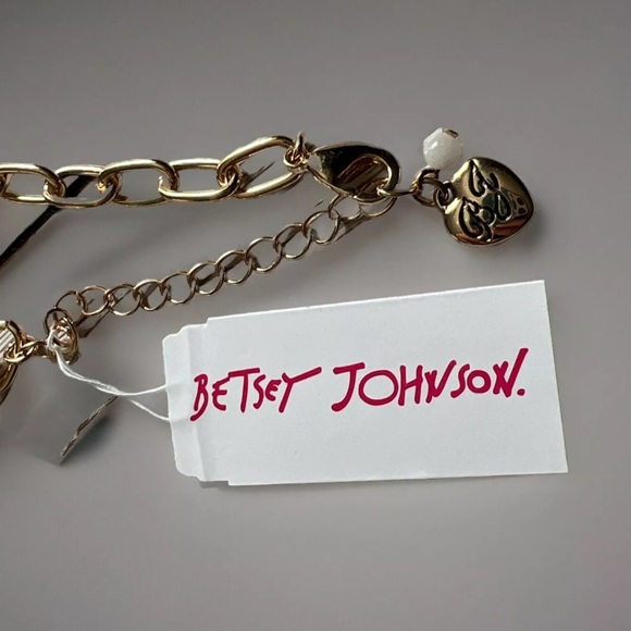 Betsey Johnson Necklace Sea Shell Flower Pendant Chain Clam Gold Tone - Picture 2 of 7